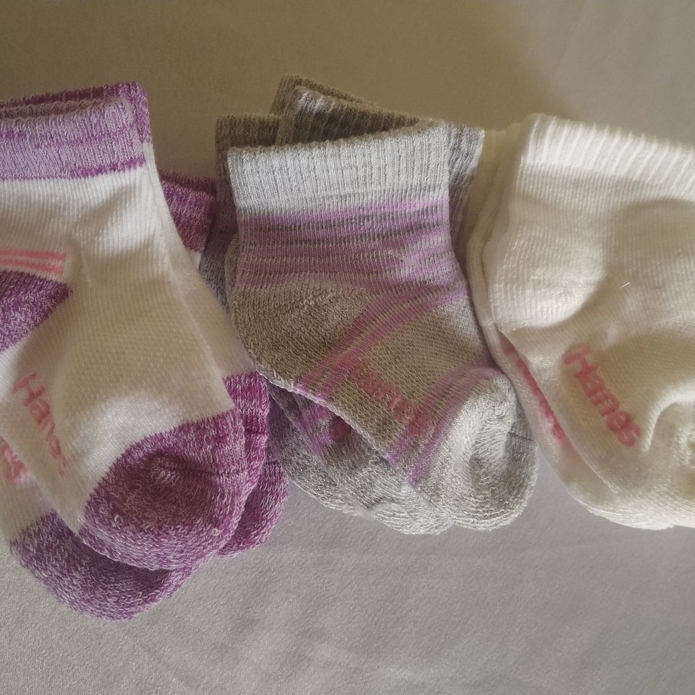 Hanes Baby Girl Toddler Soft Socks 9 pair
